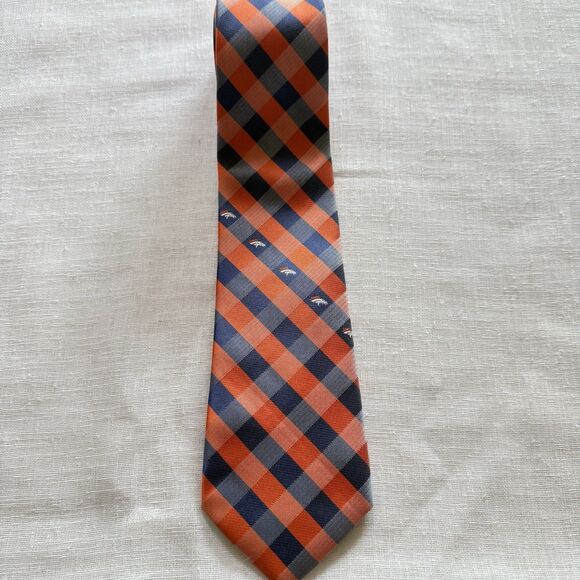 NFL Denver Broncos Tie Men's Classic Blue Orange Necktie - Picture 2 of 5